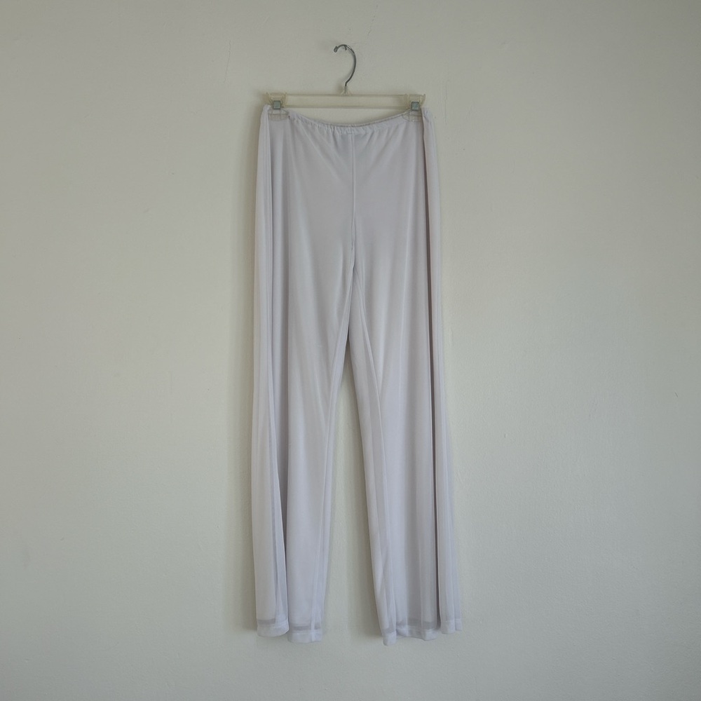 Vintage Y2K mesh off-shoulder bell sleeve tube top & matching wide leg pants set - Picture 3 of 10